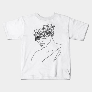 Flower headed woman Kids T-Shirt